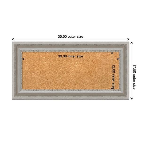dimension image slide 7 of 15, Parlor Framed Cork Bulletin Memo Board