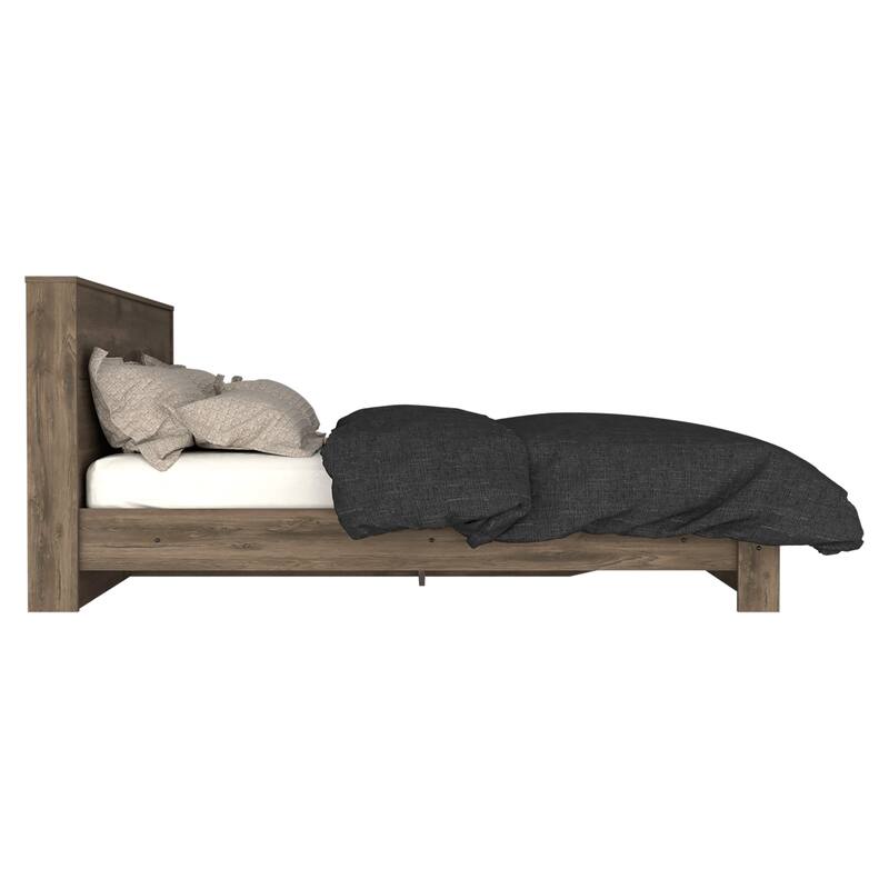 Full Size Engineered Wood Panel Bed Base with Headboard (440 lb Capacity)