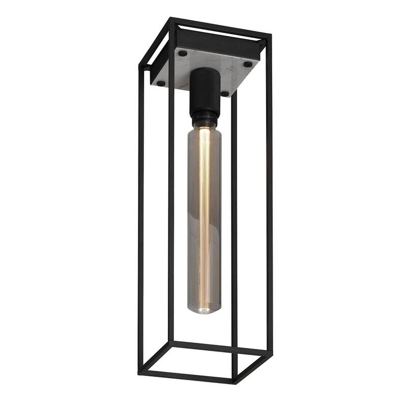 Buster + Punch NCA-02279 Caged 7" Wide Semi-Flush Ceiling Fixture - White Marble