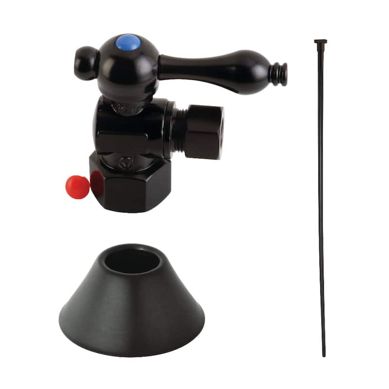 Kingston Brass 1-15/16" High Quarter Turn Angle Stop Valve with Flange - Matte Black