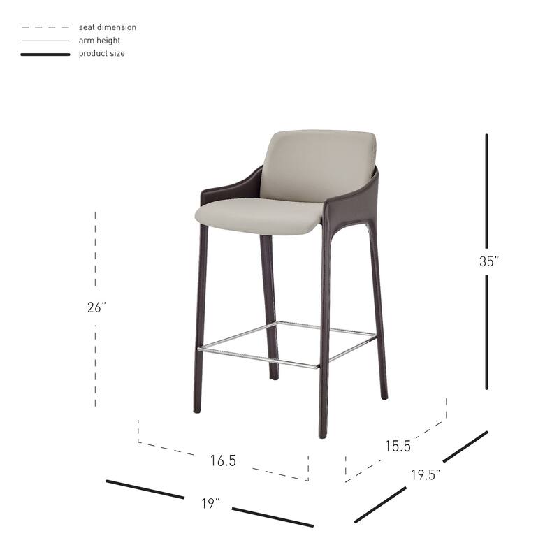 NPD Furniture Stella Faux Leather Counter Stool (Set of 2)