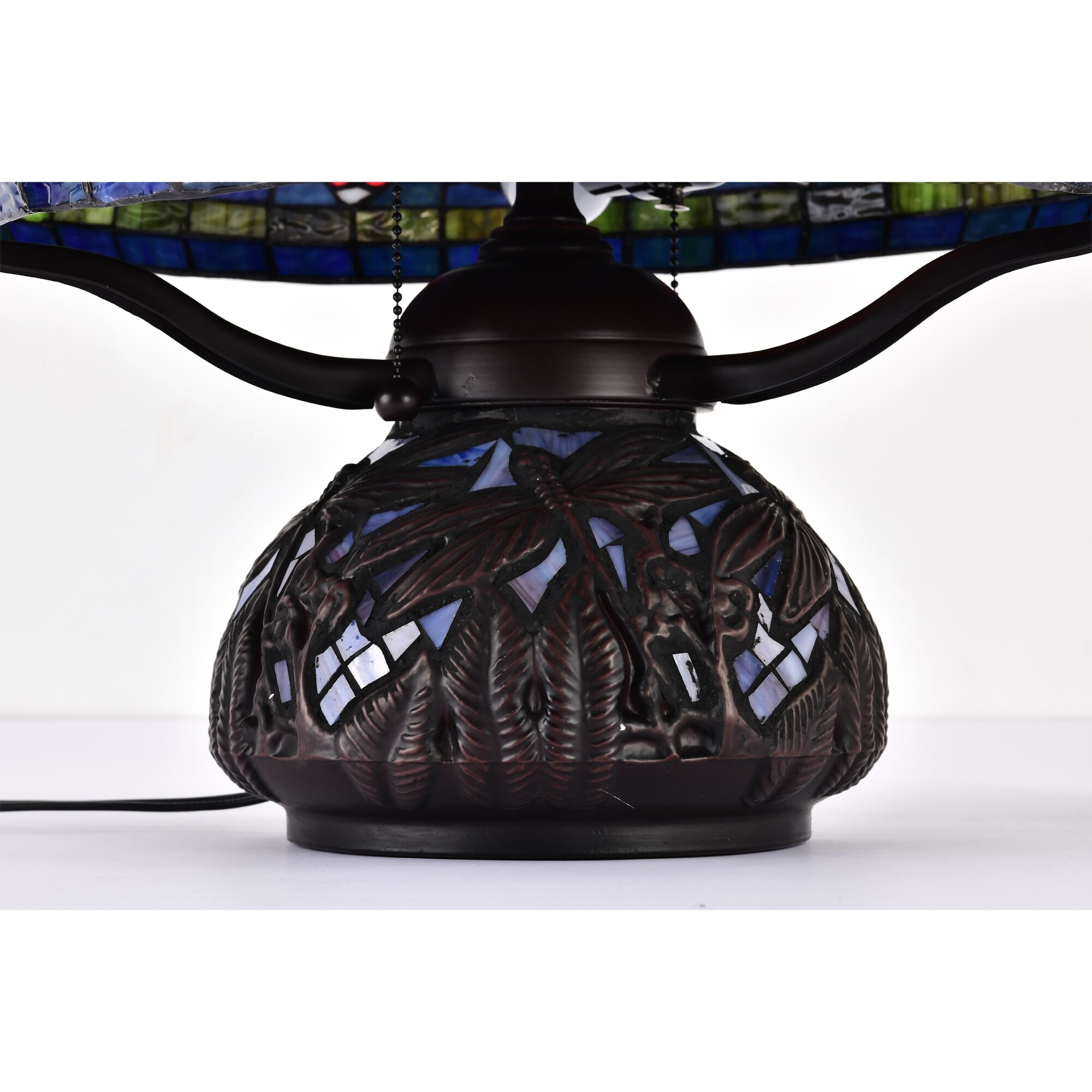 Warehouse of Tiffany Shulba Dragonfly Base and Shade 2-Light Table