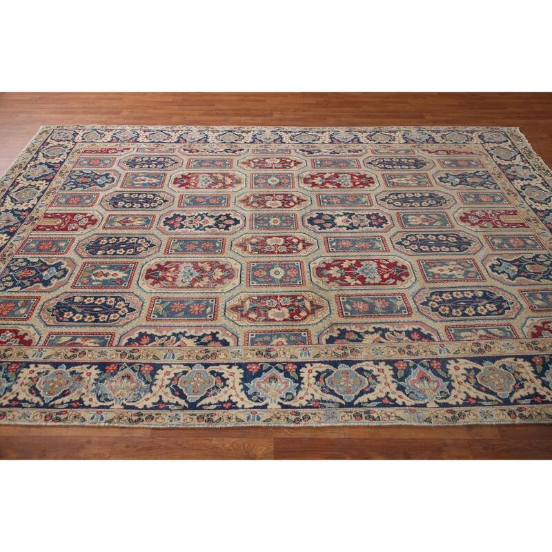 Kerman Persian Antique Area Rug Handmade Wool Carpet - 6'6" x 9'6"