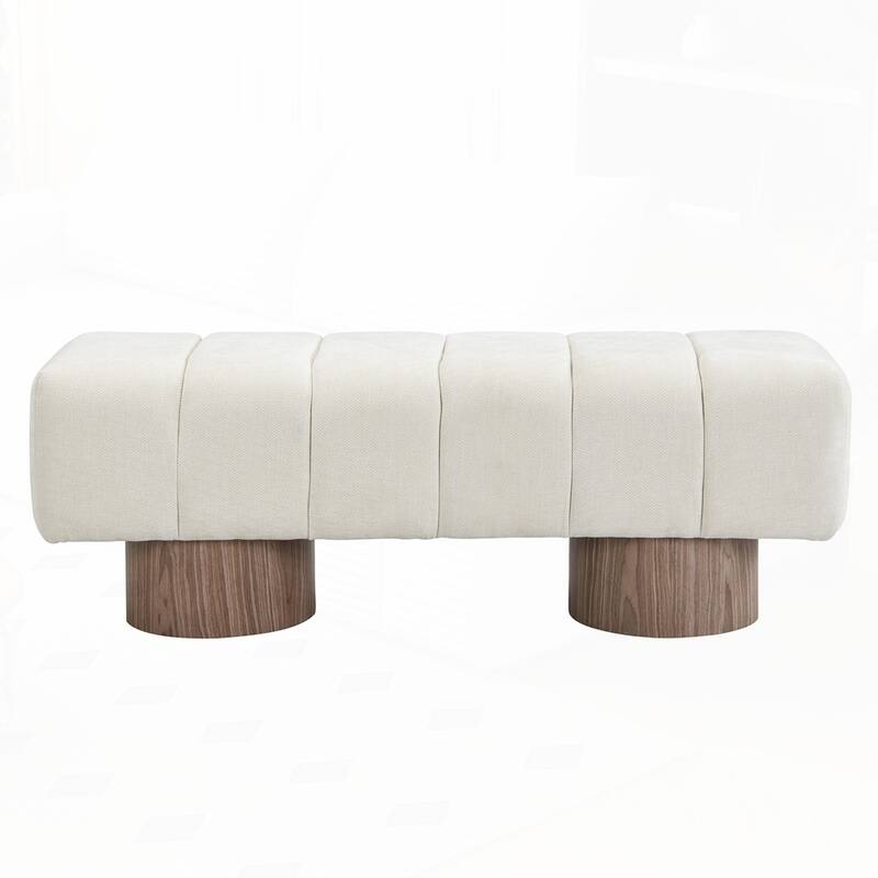 No-Assembly End of Bed Entryway Bench Ottoman for Bedroom Living Room