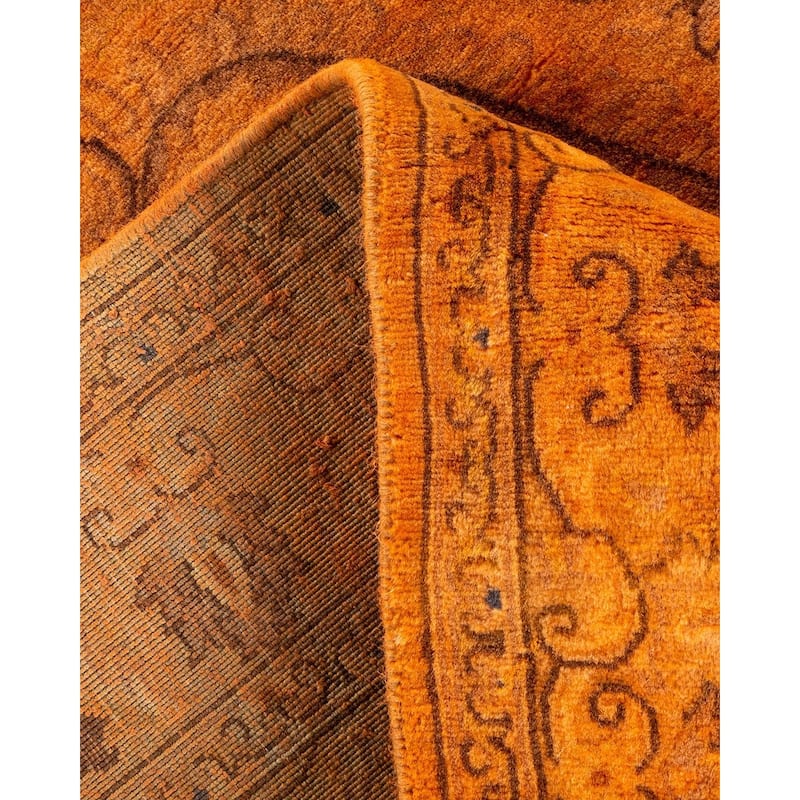Overton Hand Knotted Wool Vintage Inspired Modern Contemporary Overdyed Gold Area Rug - 3' 1" x 5' 3"