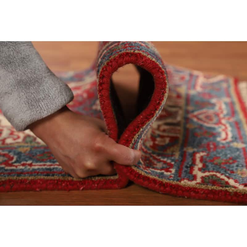 Geometric Red Heriz Serapi Oriental Foyer Rug Hand-Knotted Wool Carpet - 2'0" x 3'0"
