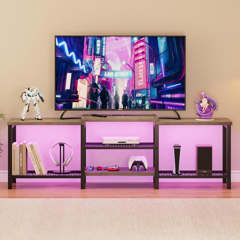 66.9" Entertainment Center TV Stand with Power Outlet for Living Room - N/A