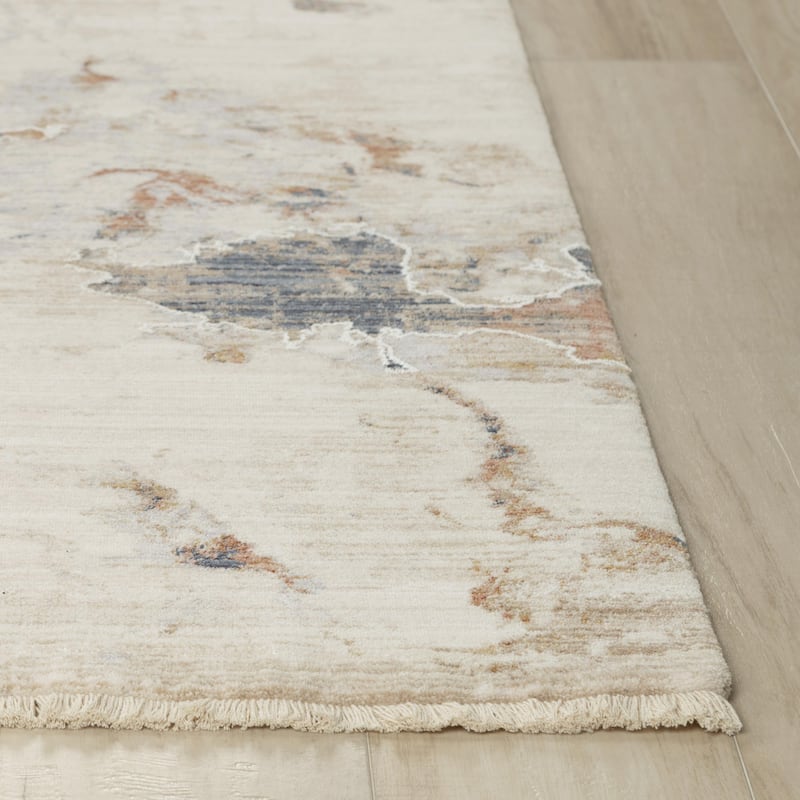 Alora Decor Poppy Transitional Natural Polyester/Polypropylene Area Rug