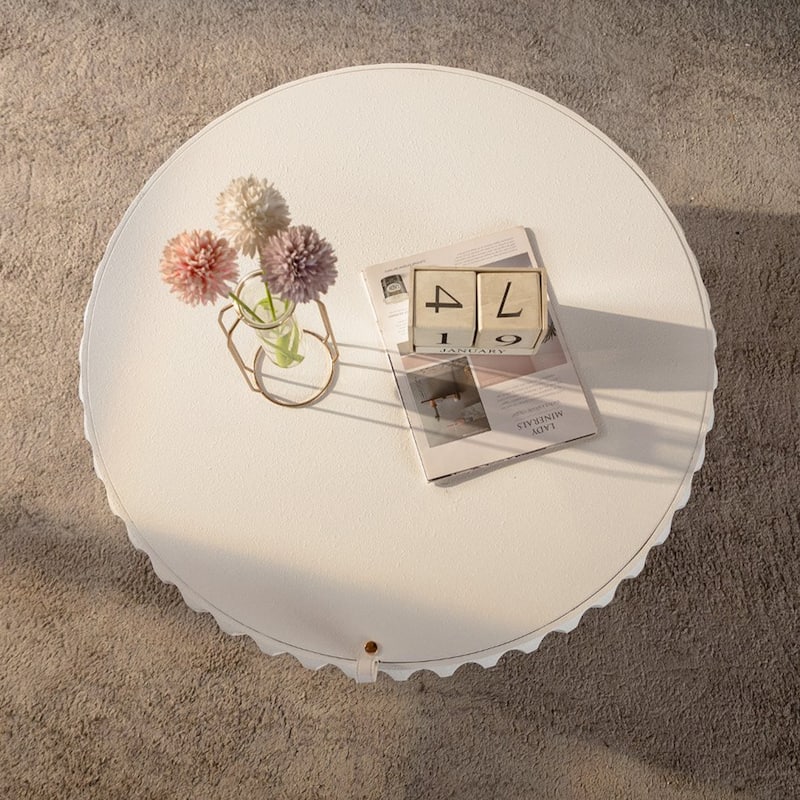 Round Fluted Storage Table with Lift-Off Lid, Sleek Texture, Perfect for Modern Living