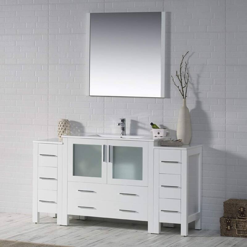Blossom Sydney 60 Inch Solid Wood Double Sink Vanity with Side Cabinet