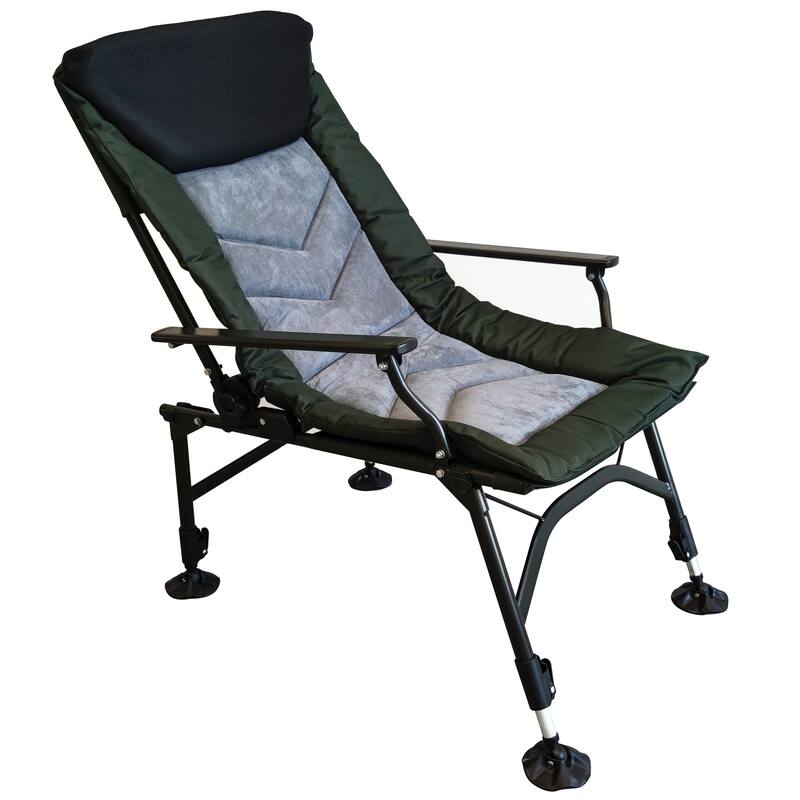 Camping Lounge Chair, Portable Folding Reclining Camping Chair with Adjustable backrest