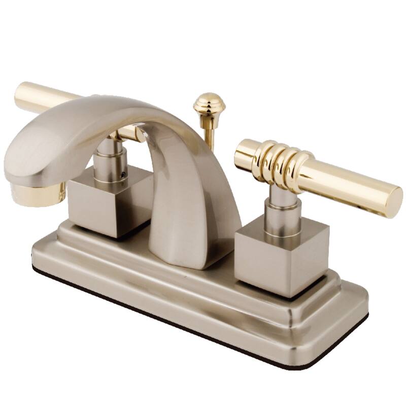 Kingston Brass Milano 4 in. Centerset Bathroom Faucet - Brushed Nickel/Polished Brass