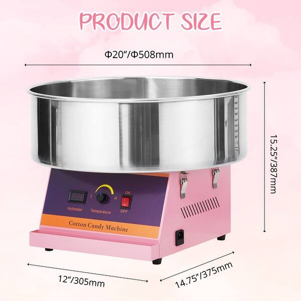 Commercial Electric Cotton Candy Machine with Stainless Steel Bowl and ...