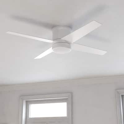 Erie Flush Mount Ceiling Fan with LED Light Kit and Remote