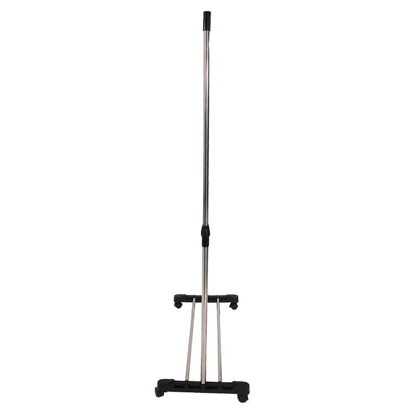 Single/Dual-bar Vertically-stretching Stand Clothes Rack with Shoe Shelf