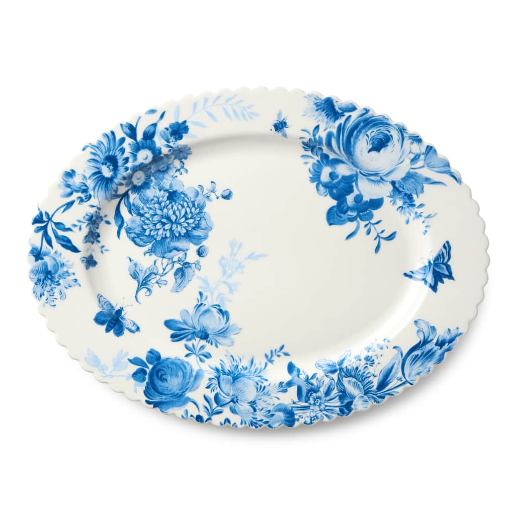 Certified International Gabrielle Blue Oval Platter 16 x 12 - 16.00"L x 12.00"W x 1.13"H
