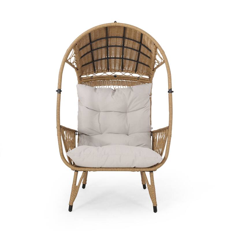 Malia Outdoor Cushioned Wicker Basket Chair by Christopher Knight Home