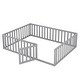 preview thumbnail 5 of 26, Queen Size Quality Solid Pine Wood Bed Frame Floor Bed with Door and Fence,Easy to Assemble