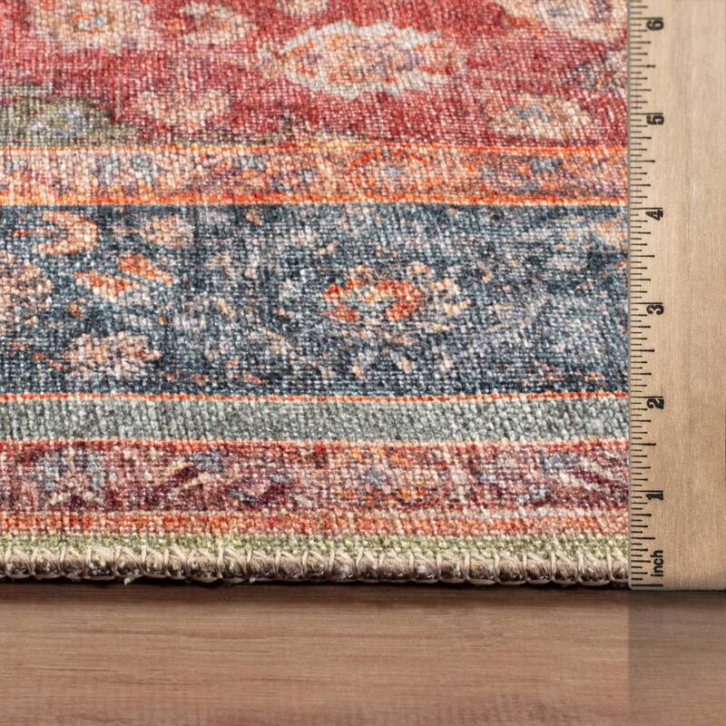 Black Traditional Flat Pile Rug - Washable and Pet Friendly, Non-Slip Surface