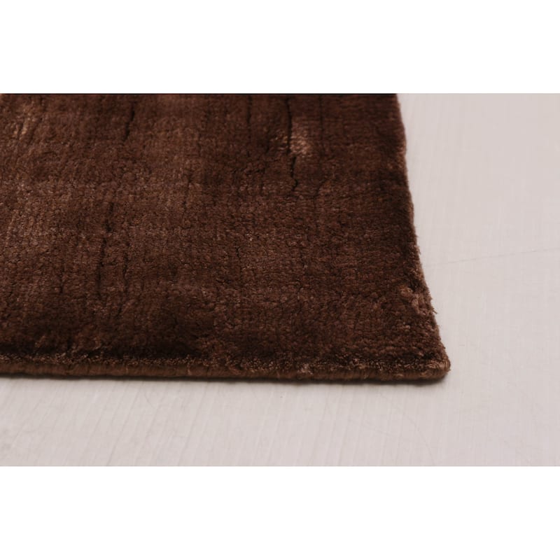 ECARPETGALLERY Hand Loomed Kashkuli Gabbeh Brown Viscose Rug - 5'7 x 7'7