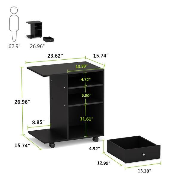 Shop Mobile Printer Stand Filing Cabinet With Cart And 4 Wheel Overstock 30668206