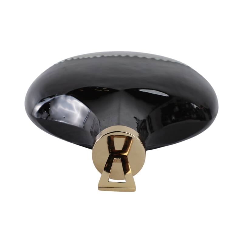 Glass Decorative Vase Modern Sculptural Metal Accent Artisan Details