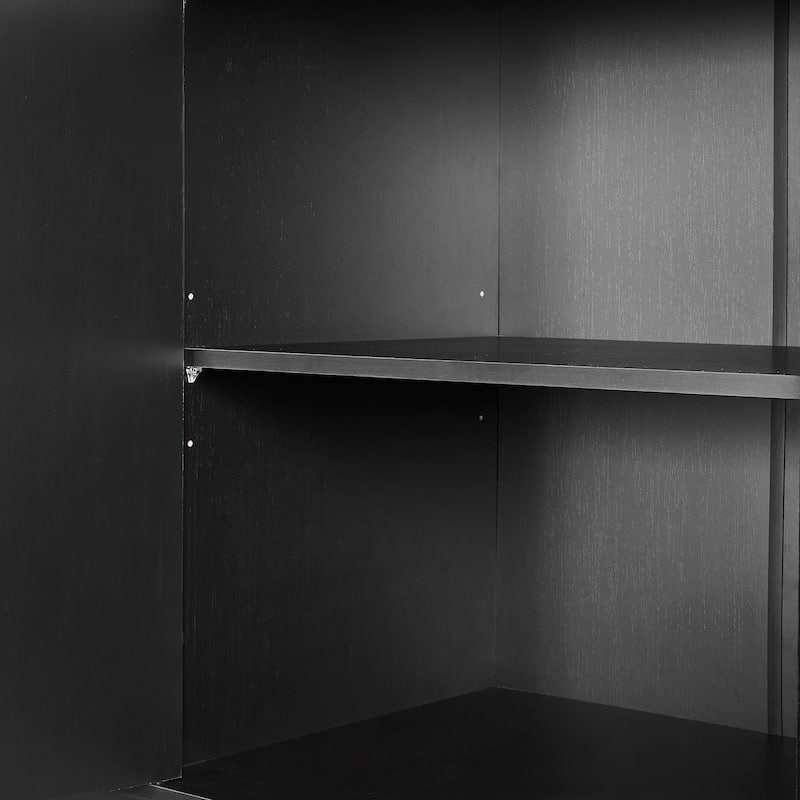 Kitchen Island with Trash Can Storage Cabinet, Kitchen Cabinet with Adjustable Shelves, Breakfast Bar Cabinet