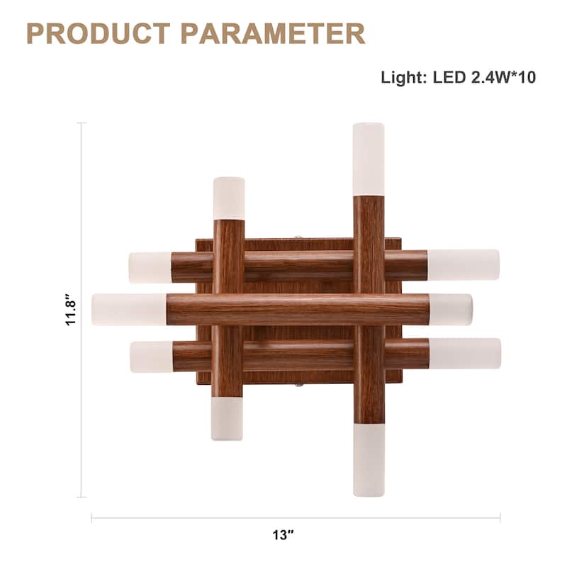 Bella Depot Wall Light Farmhouse Dimmable LED Sconce with Remote 13" x12"