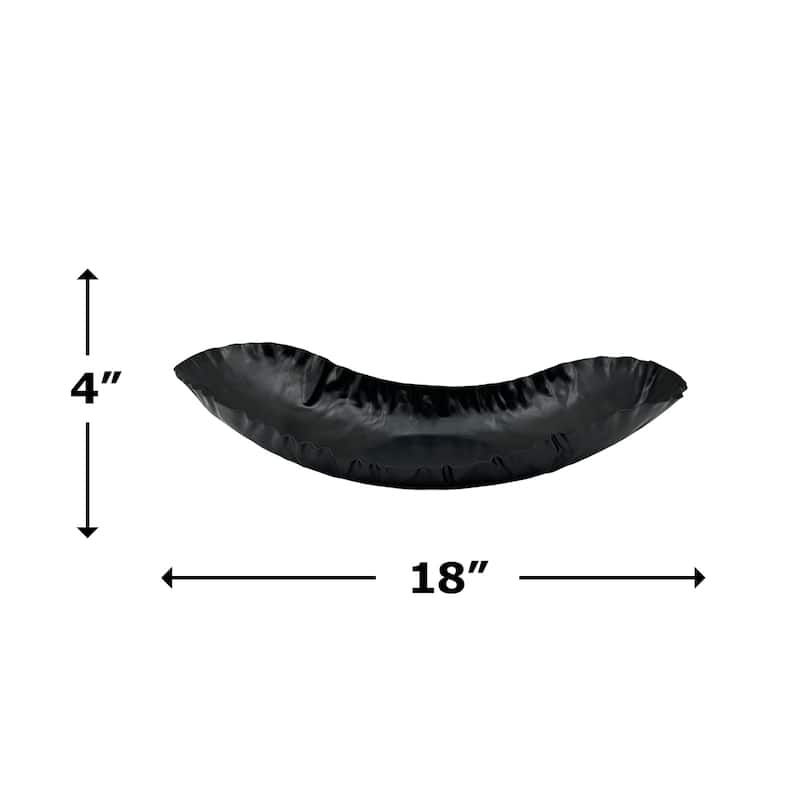 18 Inch Wide Decorative Handmade Aluminum Modern Tray in Black - 18 x 7 x 4 in