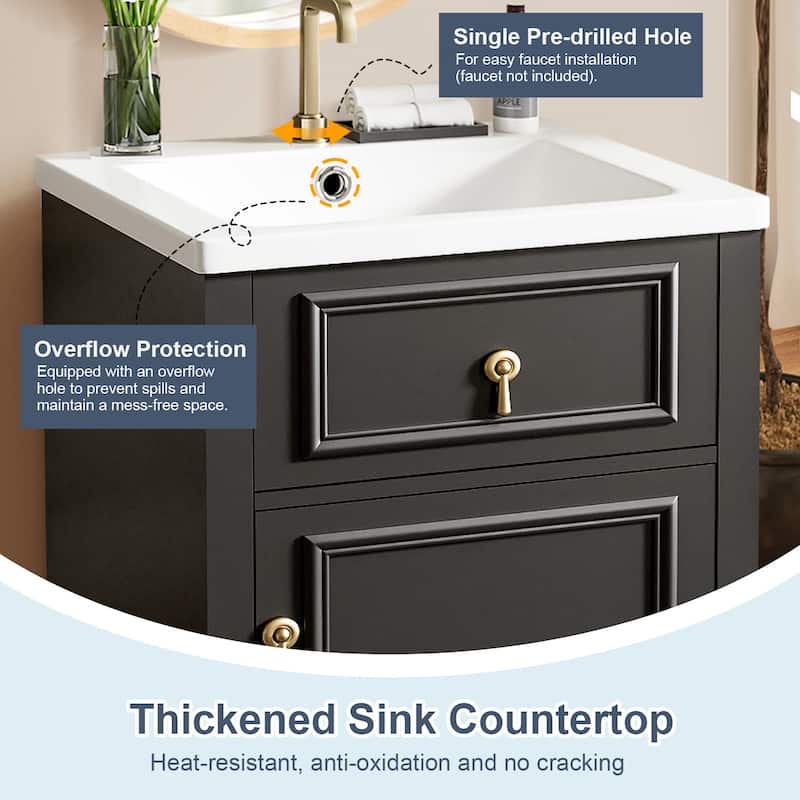 20-Inch Bathroom Vanity with Ceramic Sink,Door-Mounted Storage Rack