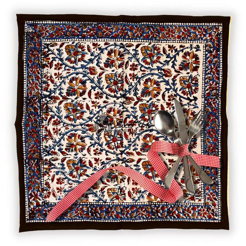 Rustic Soft Paisley Floral Block Print Cotton Tablecloth Collection