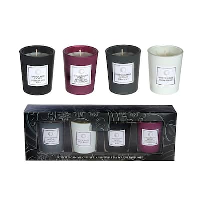 4 Pack 2.5 Oz Luxe Scented Glass Candle Gift Set