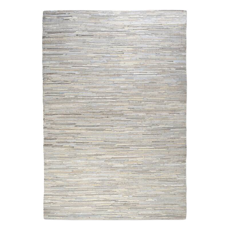 Uttermost Nyala 8' x 10' Rectangle Leather Stripes Area Rug - Ecru