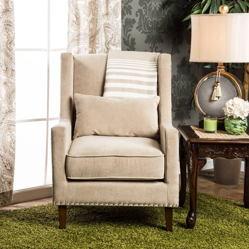 Zema Contemporary Flannelette Padded Nailhead Accent Chair by Furniture of America