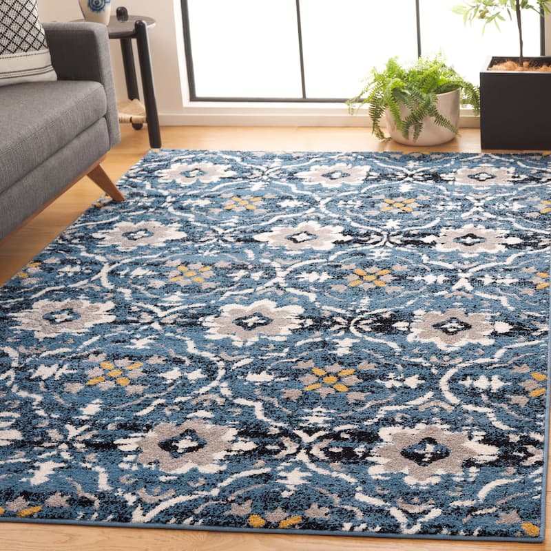 SAFAVIEH Amsterdam Marrij Modern Rug - 6'7" x 9'2" - Blue/Creme