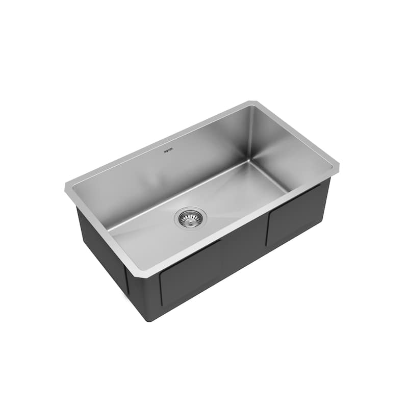 Karran 30" Undermount Large Single Bowl Stainless Steel Sink Kit