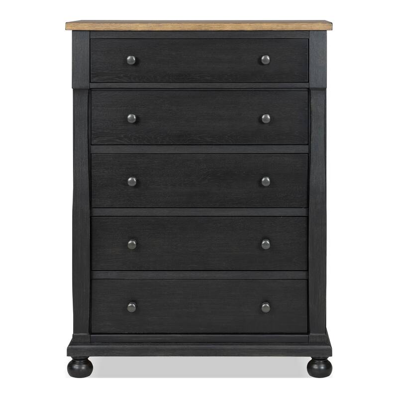 Furniture of America Lucan Modern 3-Piece Farmhouse Black Solid Wood Panel Bedroom Set