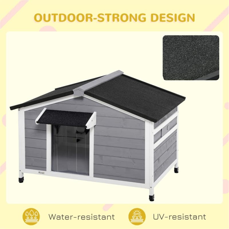 Spacious Dog House with Waterproof Roof, Easy Clean Design & Raised Base for Comfort