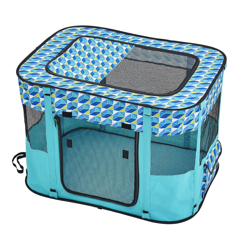 Foldable Dog Playpen Portable Crate Kennel for Puppy Cat Travel Use - 32 x 24 x 22 in