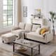 Modern Sectional Sofa Couch L Shaped With Chaise Storage Ottoman and Side Bags For Living Room - Beige