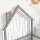 preview thumbnail 13 of 24, Twin Size Pine Wood House-Shaped Headboard Floor Bed with Handrails and Slats