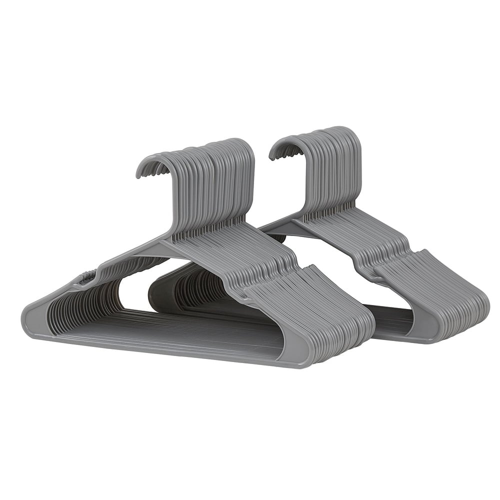 Javlergo 25/50 Pack Plastic Hanger, Space Saving Sturdy Heavy Duty Clothing Notched Hangers