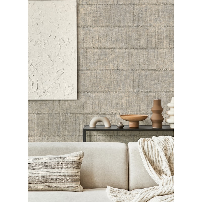 Advantage Blake Light Grey Texture Stripe Wallpaper