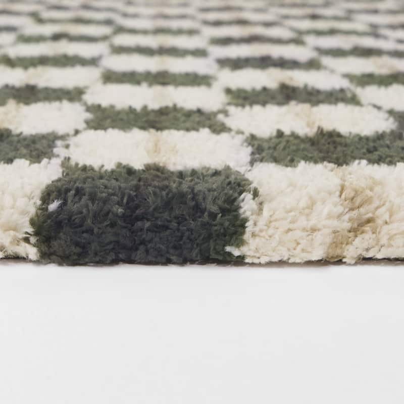 Bateman Modern Checkered Shag Area Rug