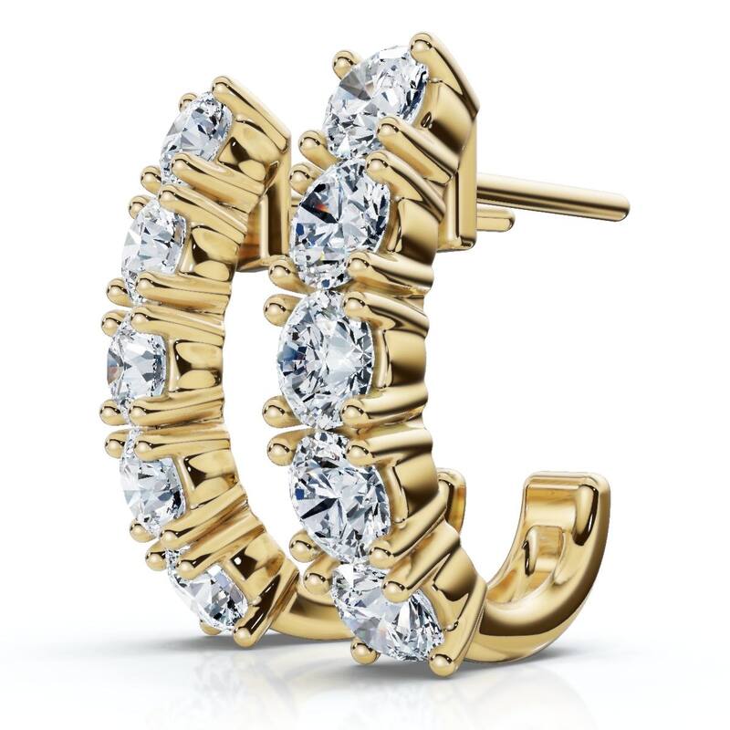 Bliss Diamond 1Ct Diamond Hoops Women's Earrings Gold Lab Grown - Yellow