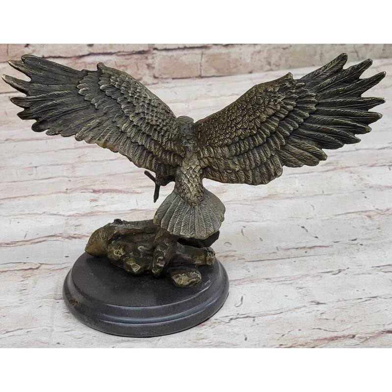 Antoine Barye Flying American Bald Eagle Art Deco Bronze Sculpture Statue Figurine