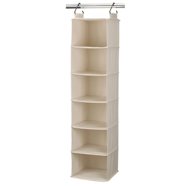 6-Shelf Hanging Closet Organizer - 12.0"L x 12.0"W x 50.0"H