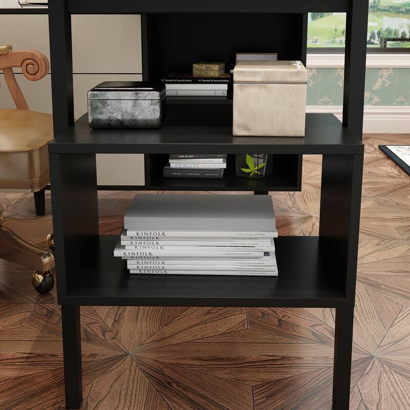 Desk Computer Desk Modern Workstation Business Desk Rustic Brown Black