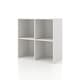 preview thumbnail 133 of 202, DH BASIC Modern Wood Customizable Stackable Storage Organizer - Cube Shelves, Drawer Cabinet, Bookcase with Doors by Denhour 4-Cube - White