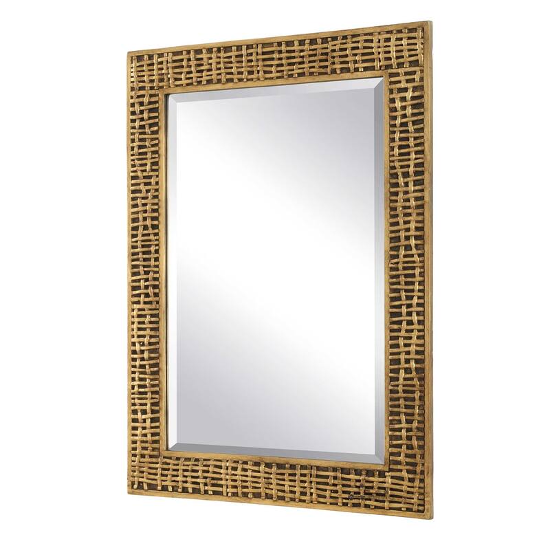 Uttermost Woven In Time Gold Mirror - 29.50" W x 39.75" H x 0.75" D